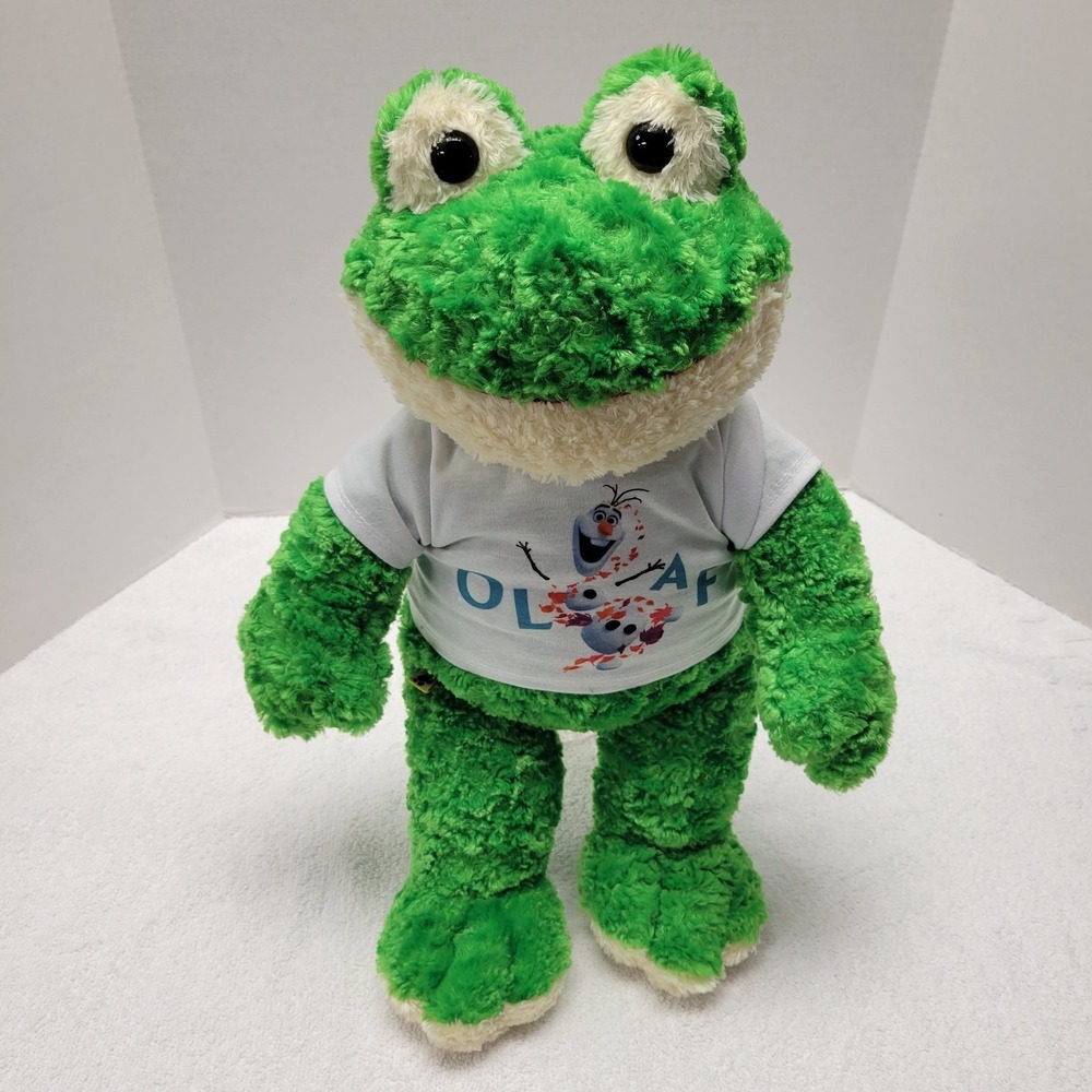 Build-a-Bear Spring Green Frog plush w/ OLAF shirt